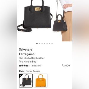 Salvatore Ferragamo The Studio Box Leather Top Handle Bag